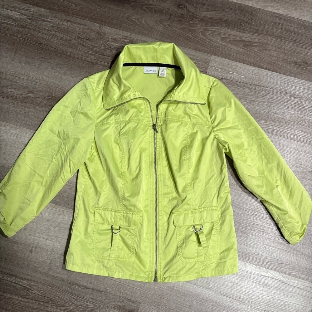 Chicos Zenergy Lime Green Women's Jacket. Size 0 (Small)